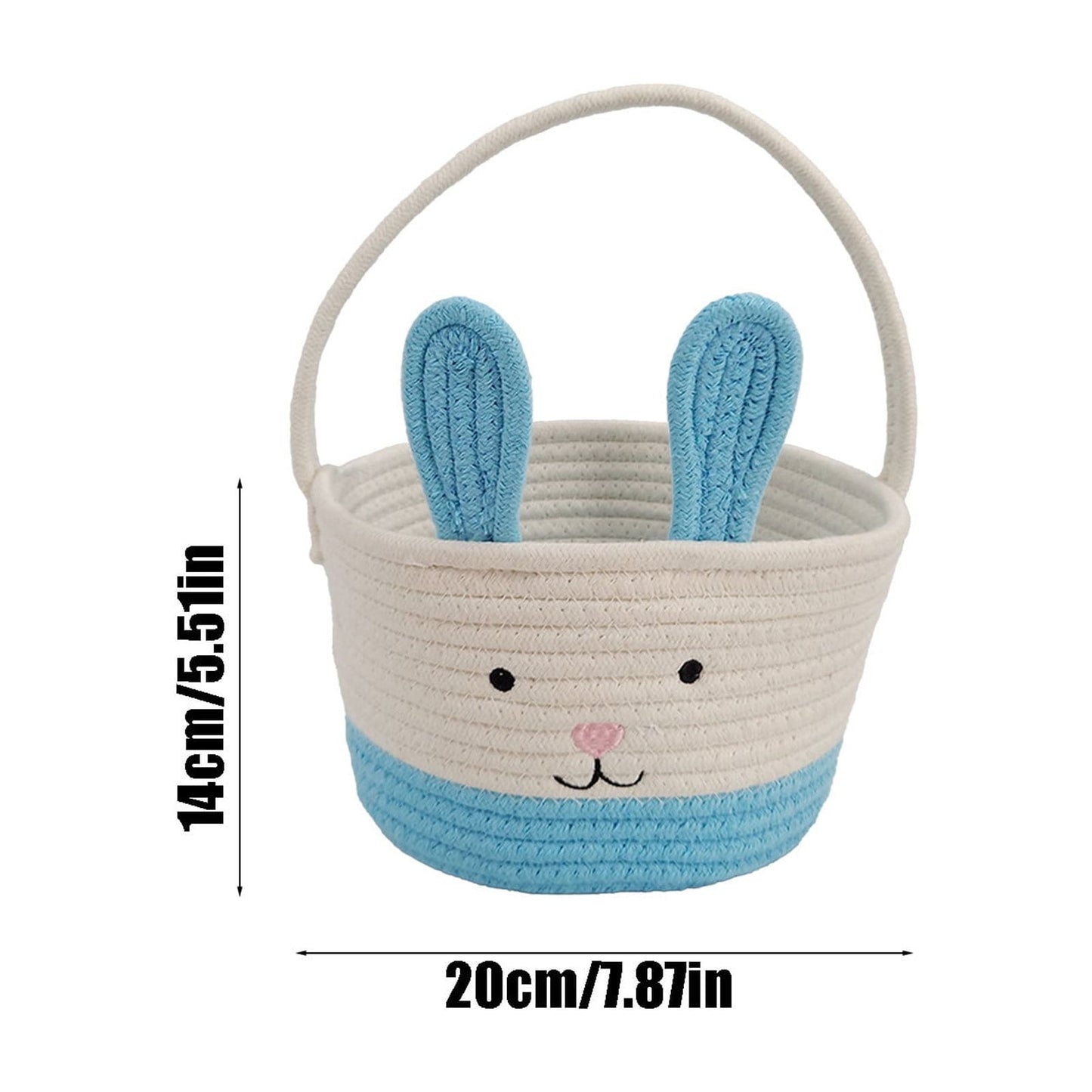 Darzheoy Easter Basket for Boys Girls Easter Bunny Basket with Rabbit Ears, Easter Egg Hunting Basket Easter Baskets for Kids Babies First Easter Gifts D