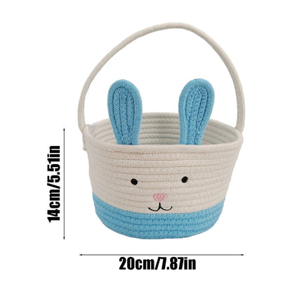 Darzheoy Easter Basket for Boys Girls Easter Bunny Basket with Rabbit Ears, Easter Egg Hunting Basket Easter Baskets for Kids Babies First Easter Gifts D