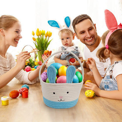 Darzheoy Easter Basket for Boys Girls Easter Bunny Basket with Rabbit Ears, Easter Egg Hunting Basket Easter Baskets for Kids Babies First Easter Gifts D