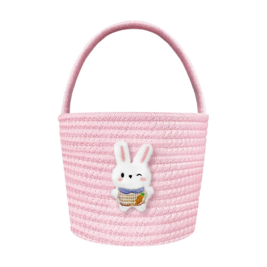 Darzheoy Easter Basket for Boys Girls Easter Bunny Basket with Rabbit Ears, Easter Egg Hunting Basket Easter Baskets for Kids Babies First Easter Gifts E