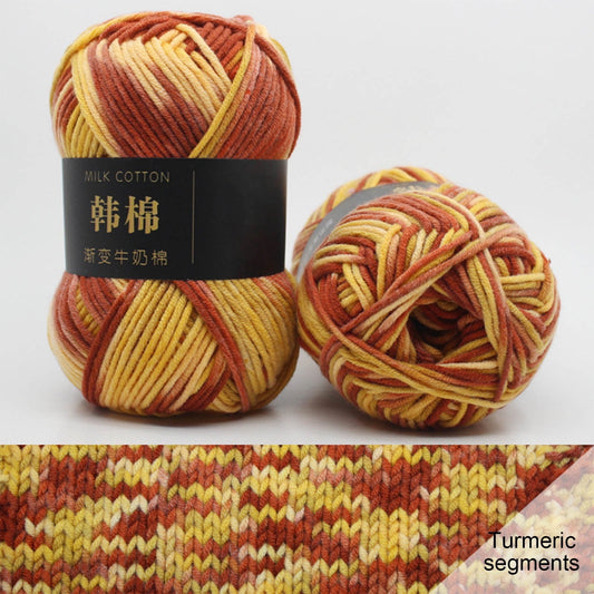 AYktou Cotton Yarn - Multicolor Rainbows Yarn,50 gram Skeins,26 Colors Available,7 Strands Of Combed Milk Cotton Crocheting Yarn for Knitting,Crochet,Weaving,Arts & Crafts - Fiesta #K - Brown