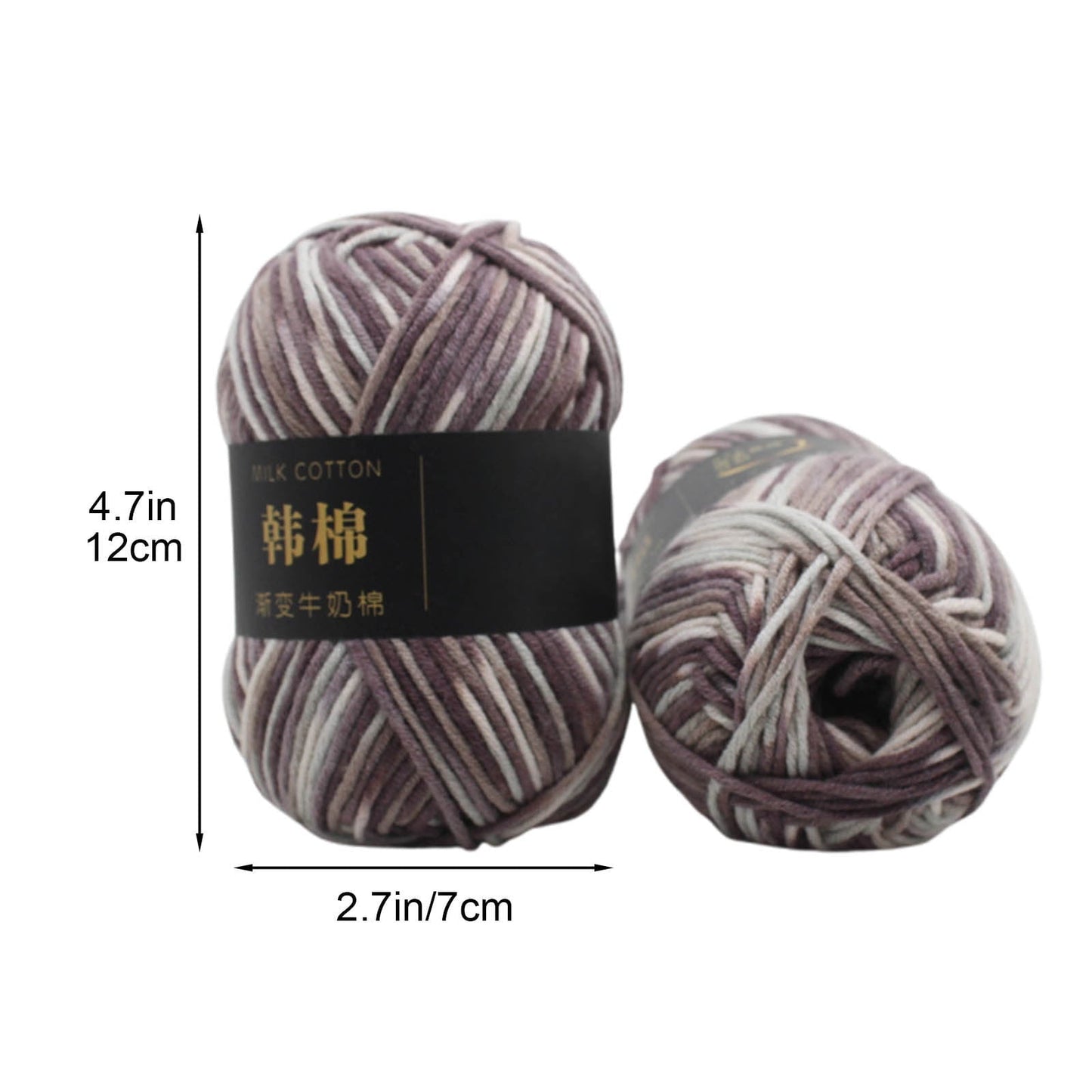 AYktou Cotton Yarn - Multicolor Rainbows Yarn,50 gram Skeins,26 Colors Available,7 Strands Of Combed Milk Cotton Crocheting Yarn for Knitting,Crochet,Weaving,Arts & Crafts - Fiesta #X - Gray White
