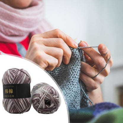AYktou Cotton Yarn - Multicolor Rainbows Yarn,50 gram Skeins,26 Colors Available,7 Strands Of Combed Milk Cotton Crocheting Yarn for Knitting,Crochet,Weaving,Arts & Crafts - Fiesta #X - Gray White