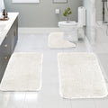 Kdkad Bathroom Rugs Sets 3 Piece, Bath Rugs for Bathroom Non Slip, Ultra Soft Water Absorbent Microfiber Bath Mat Set, Machine Washable Thick Plush Bath Mats for Bathroom Floor,Tub and Shower 3 pc Black 1