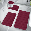 Kdkad Bathroom Rugs Sets 3 Piece, Bath Rugs for Bathroom Non Slip, Ultra Soft Water Absorbent Microfiber Bath Mat Set, Machine Washable Thick Plush Bath Mats for Bathroom Floor,Tub and Shower 4 pc Green