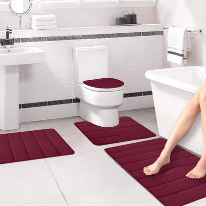 Kdkad Bathroom Rugs Sets 3 Piece, Bath Rugs for Bathroom Non Slip, Ultra Soft Water Absorbent Microfiber Bath Mat Set, Machine Washable Thick Plush Bath Mats for Bathroom Floor,Tub and Shower 4 pc Green