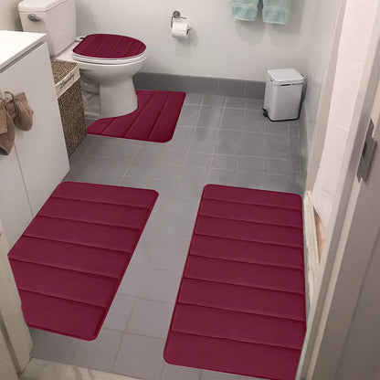 Kdkad Bathroom Rugs Sets 3 Piece, Bath Rugs for Bathroom Non Slip, Ultra Soft Water Absorbent Microfiber Bath Mat Set, Machine Washable Thick Plush Bath Mats for Bathroom Floor,Tub and Shower 4 pc Green