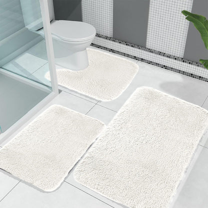 Kdkad Bathroom Rugs Sets 3 Piece, Bath Rugs for Bathroom Non Slip, Ultra Soft Water Absorbent Microfiber Bath Mat Set, Machine Washable Thick Plush Bath Mats for Bathroom Floor,Tub and Shower 3 pc Orange 1