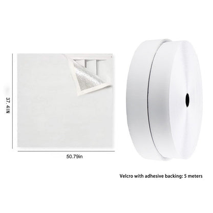 Kdkad Attic Fan Cover, 37.4×50.8 Inch Whole House Fan Cover, Magnetic Attic Vent Cover Attic Fan Insulation Cover with Magnetic Strip Attic Armour Ceiling Shutter Cover 50.8×50.8 in White