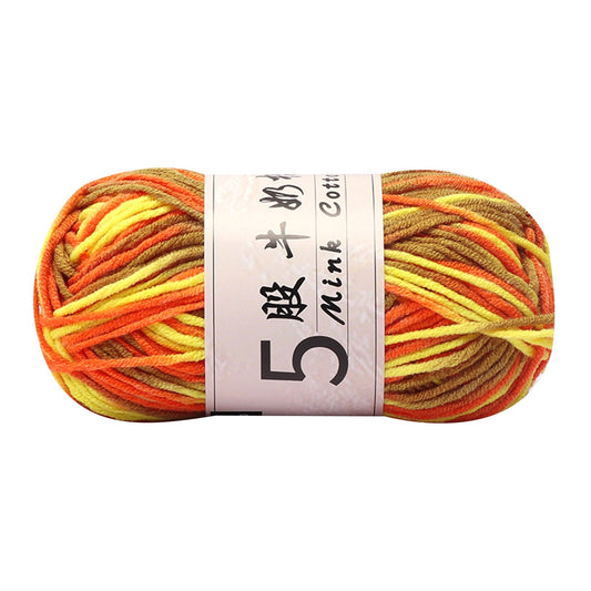 AYktou Cotton Yarn -Multi Colored Yarn Rainbows Crochet Yarn 50g/2.5oz,295 Yards,5 Strands,Lightweight Yarn For Crochet,Knitting and Crafts,24 Colors Color - 10