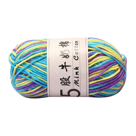 AYktou Cotton Yarn -Multi Colored Yarn Rainbows Crochet Yarn 50g/2.5oz,295 Yards,5 Strands,Lightweight Yarn For Crochet,Knitting and Crafts,24 Colors Color - 14