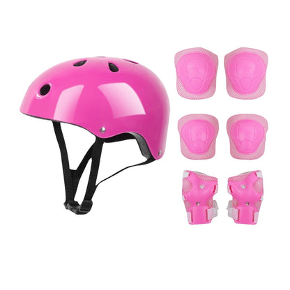 Darzheoy Kids Helmet Knee Elbow Pads Wrist Guard Sport Protective Gear Adjustable Scooter Skateboard Roller Bike Skate Cycling Set for Boy Girl Pink