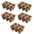 Darzheoy 30 Cells Peat Pots Seed Starter Trays 5 Packs Biodegradable Seedling Pots Germination Trays Organic Plant Starter Kit A