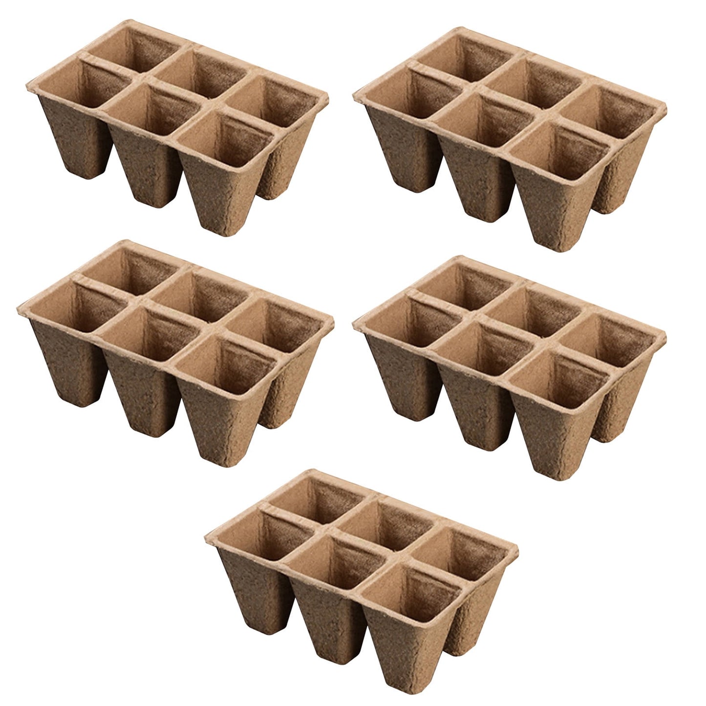 Darzheoy 30 Cells Peat Pots Seed Starter Trays 5 Packs Biodegradable Seedling Pots Germination Trays Organic Plant Starter Kit A