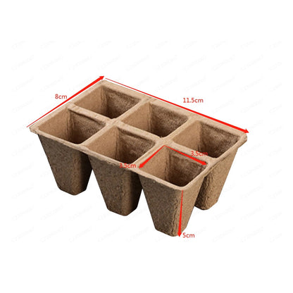 Darzheoy 30 Cells Peat Pots Seed Starter Trays 5 Packs Biodegradable Seedling Pots Germination Trays Organic Plant Starter Kit A