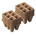 Darzheoy 30 Cells Peat Pots Seed Starter Trays 5 Packs Biodegradable Seedling Pots Germination Trays Organic Plant Starter Kit C
