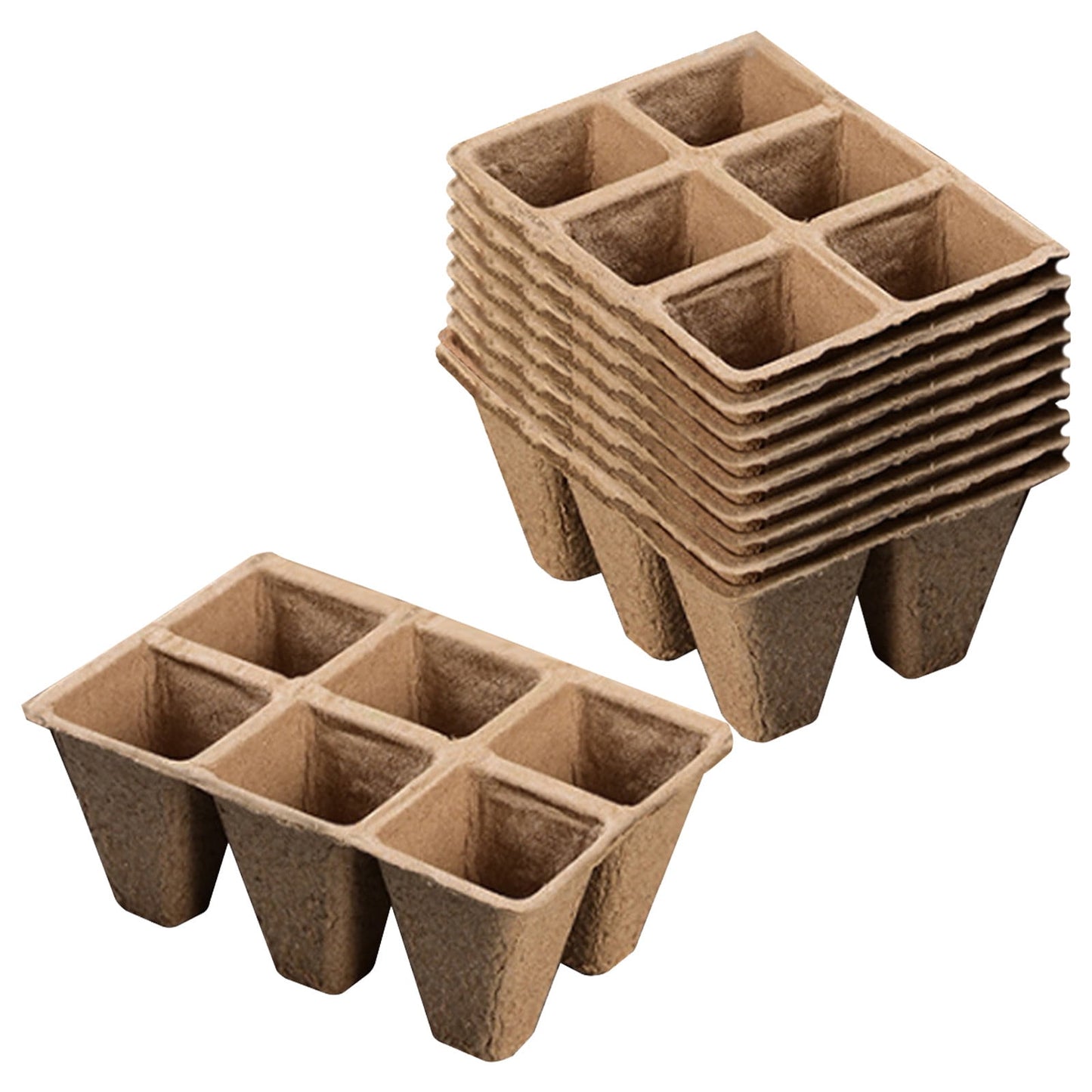 Darzheoy 30 Cells Peat Pots Seed Starter Trays 5 Packs Biodegradable Seedling Pots Germination Trays Organic Plant Starter Kit C