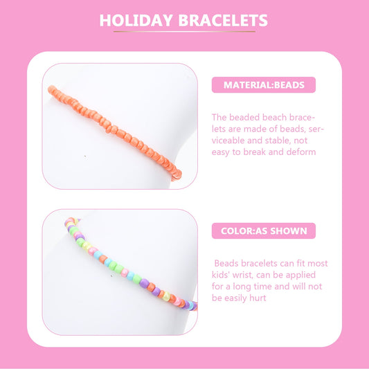 Worgeous 7 Pcs Colorful Bead Bracelets Set for Girls Kids Toddlers Child Jewelry Accessories