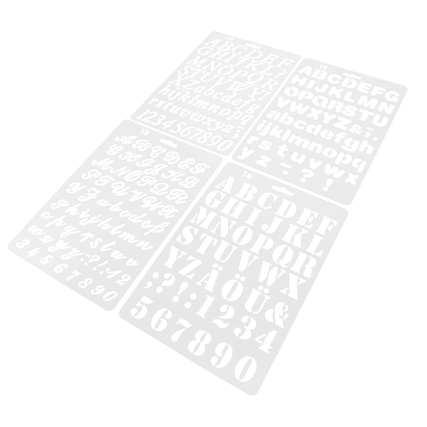Worgeous 8 Pcs Painting Template Large Number Stencil Printable Cursive Stencils White