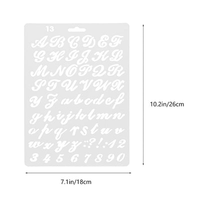 Worgeous 8 Pcs Painting Template Large Number Stencil Printable Cursive Stencils White