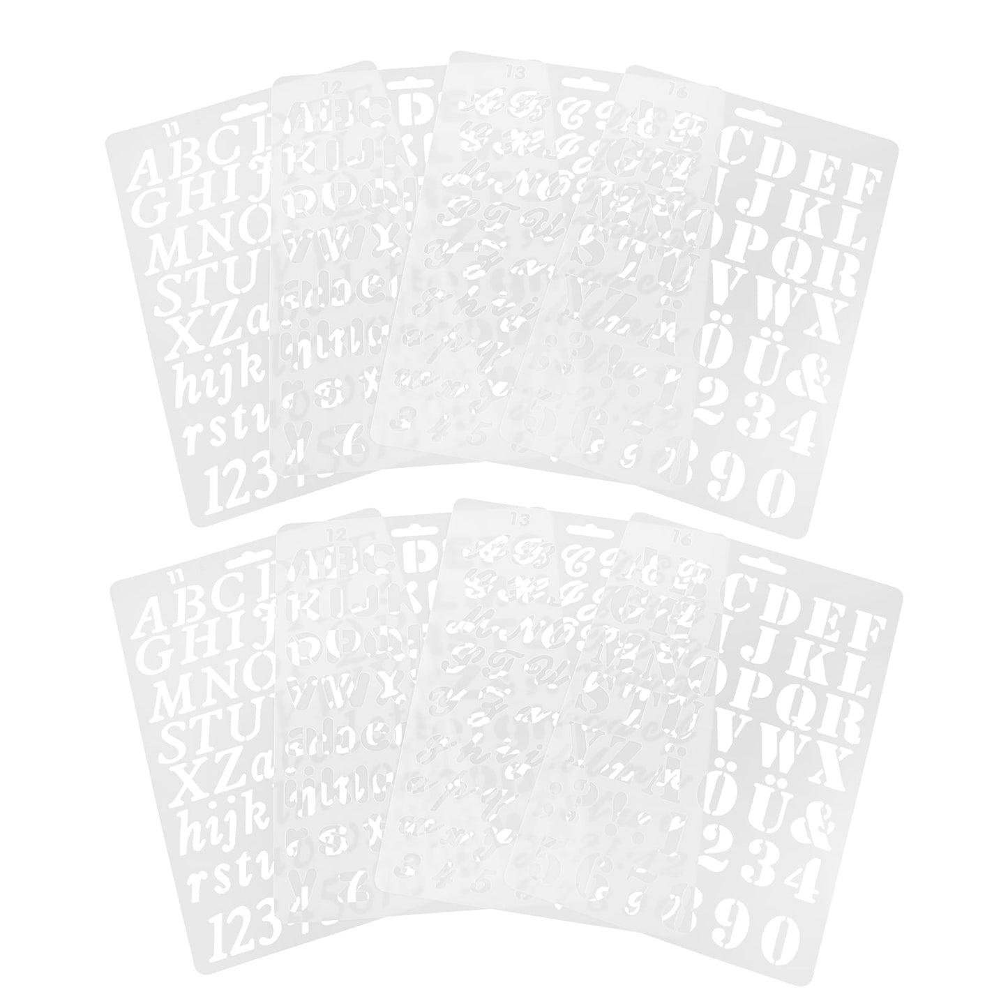 Worgeous 8 Pcs Painting Template Large Number Stencil Printable Cursive Stencils White