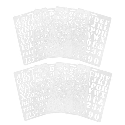 Worgeous 8 Pcs Painting Template Large Number Stencil Printable Cursive Stencils White