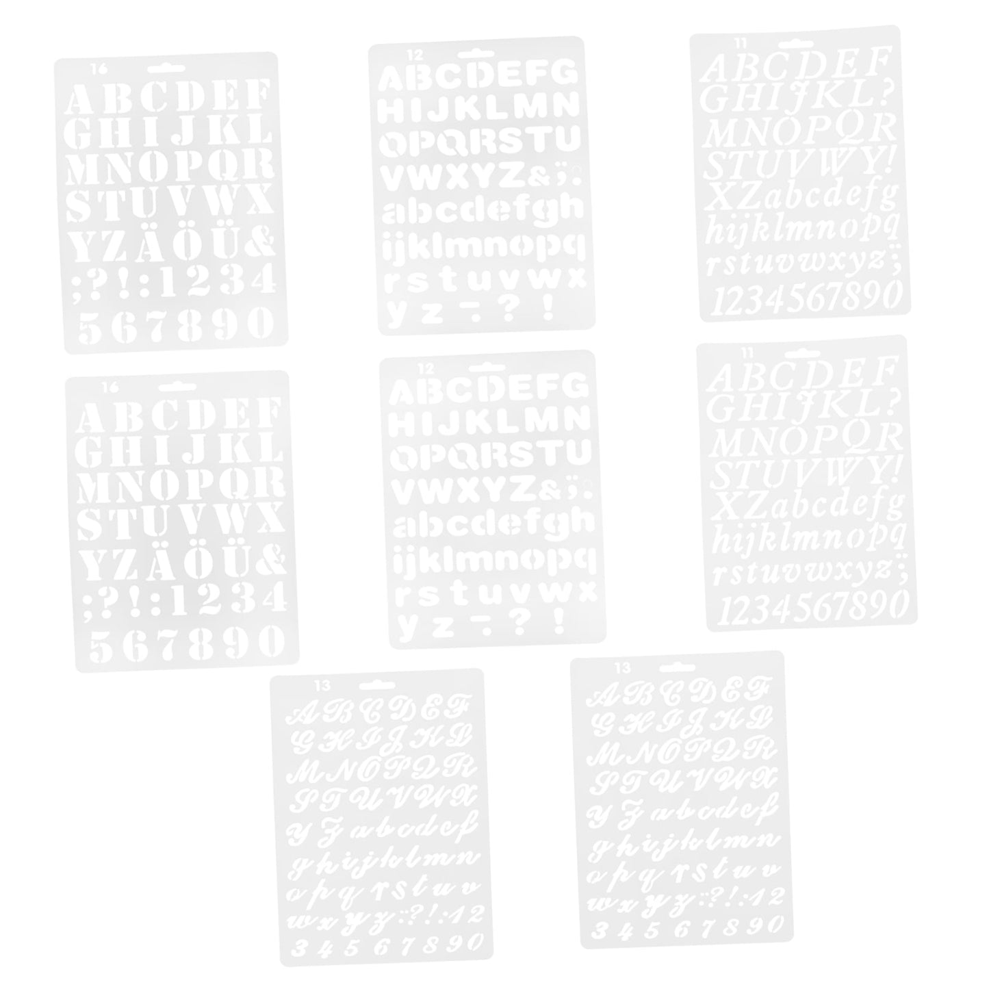 Worgeous 8 Pcs Painting Template Large Number Stencil Printable Cursive Stencils White
