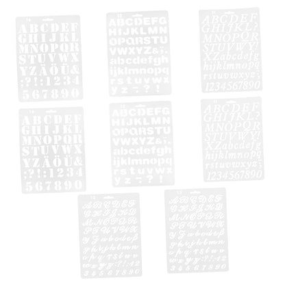 Worgeous 8 Pcs Painting Template Large Number Stencil Printable Cursive Stencils White