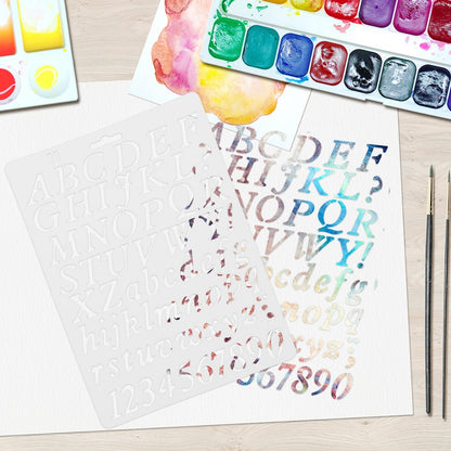 Worgeous 8 Pcs Painting Template Large Number Stencil Printable Cursive Stencils White