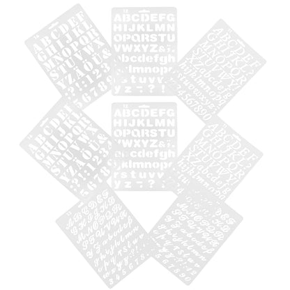 Worgeous 8 Pcs Painting Template Large Number Stencil Printable Cursive Stencils White