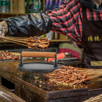 Worgeous Cast Iron Meat Press Burger Smasher Sandwich Toaster Bacon Skillet Sausage Patties