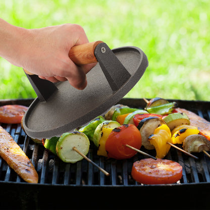Worgeous Cast Iron Meat Press Burger Smasher Sandwich Toaster Bacon Skillet Sausage Patties