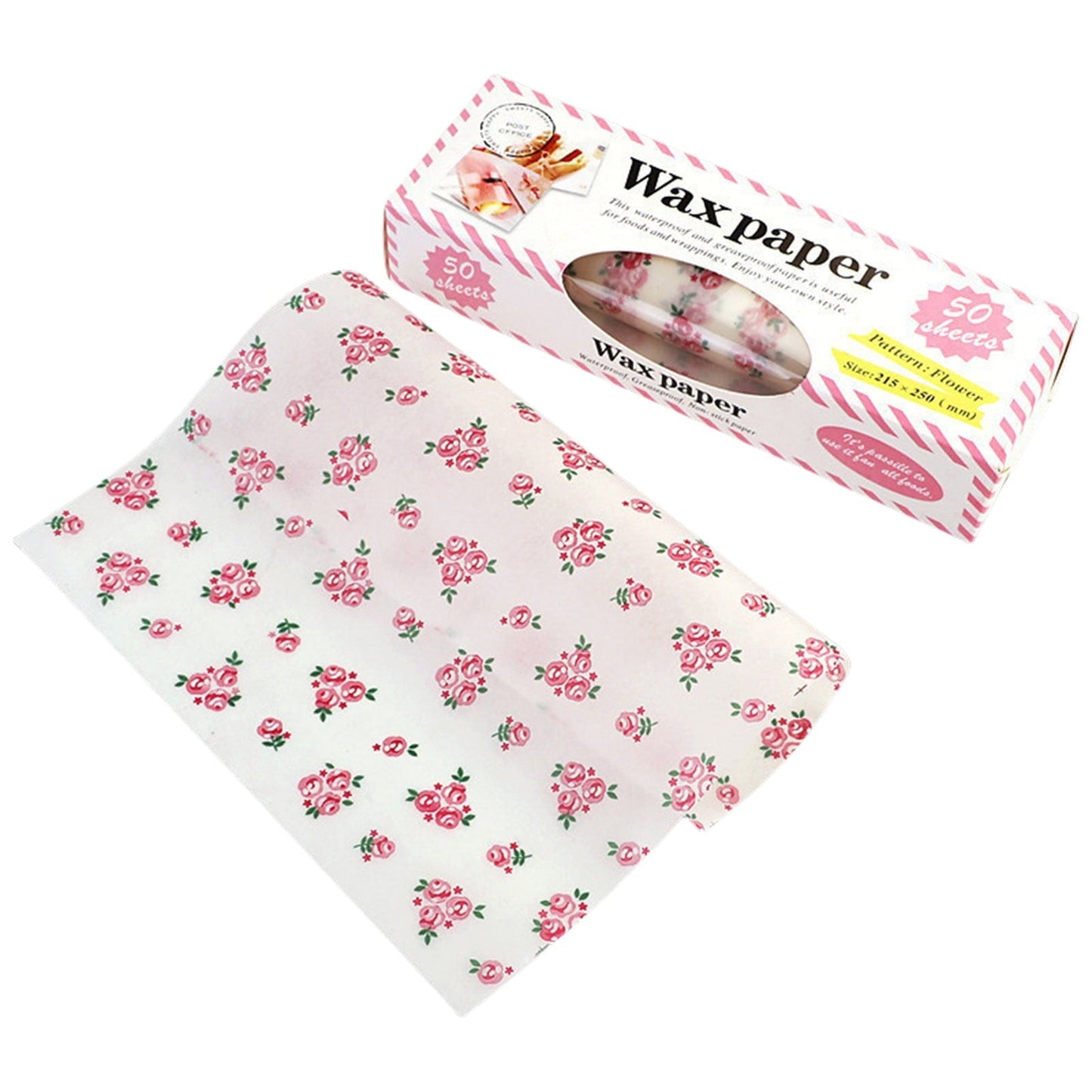 Darzheoy Wax Paper, Food Picnic Paper, 50 sheets Grease Proof Paper, Waterproof Dry Hamburger Paper Liners Wrapping Tissue for Plastic Food Basket C