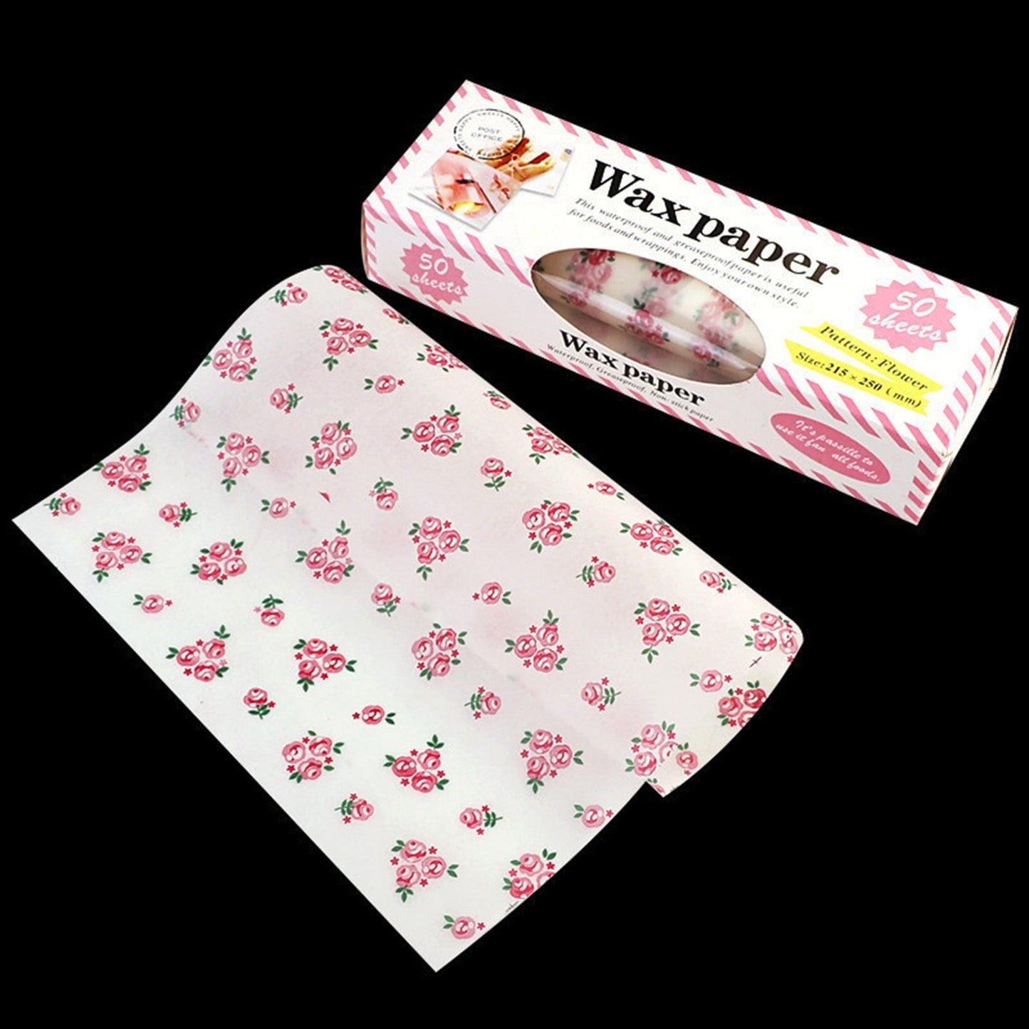 Darzheoy Wax Paper, Food Picnic Paper, 50 sheets Grease Proof Paper, Waterproof Dry Hamburger Paper Liners Wrapping Tissue for Plastic Food Basket C