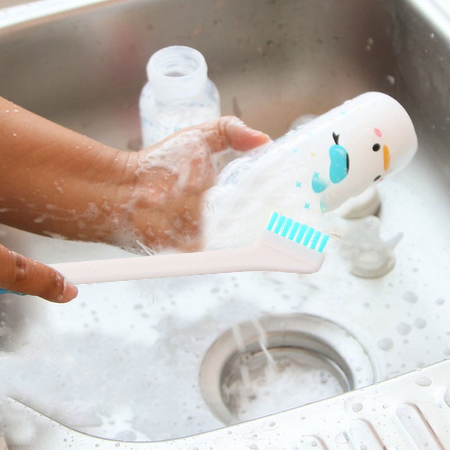 Worgeous 2pcs Portable Baby Bottle Cleaning Brush Set Small Kitchen Tools Bottle Clean