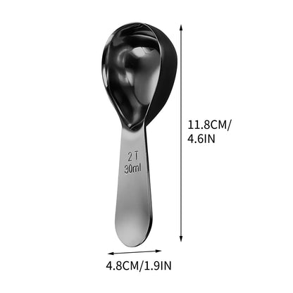 Darzheoy Coffee Scoop Stainless Steel Coffee Measuring Spoon Tablespoon Coffee Scoop Short Handle Measuring Spoon for Ground Coffee Tea Sugar Flour Coffee Scoop (30ml) E