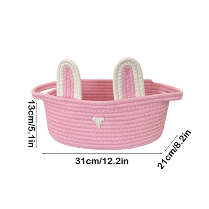 Chmadoxn Adorable Easter Bunny Basket for Kids - Perfect Easter Gift, Cute Easter Bucket Bags with Rabbit Ears for Easter Eggs Hunting, Affordable & Festive Spring Decor As Show B