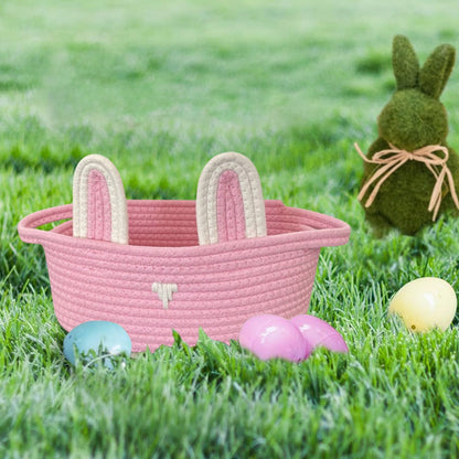 Chmadoxn Adorable Easter Bunny Basket for Kids - Perfect Easter Gift, Cute Easter Bucket Bags with Rabbit Ears for Easter Eggs Hunting, Affordable & Festive Spring Decor As Show B