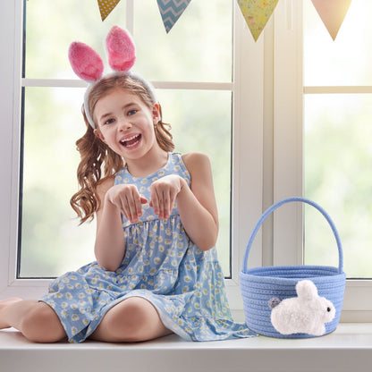 Chmadoxn Adorable Easter Bunny Basket for Kids - Perfect Easter Gift, Cute Easter Bucket Bags with Rabbit Ears for Easter Eggs Hunting, Affordable & Festive Spring Decor As Show E