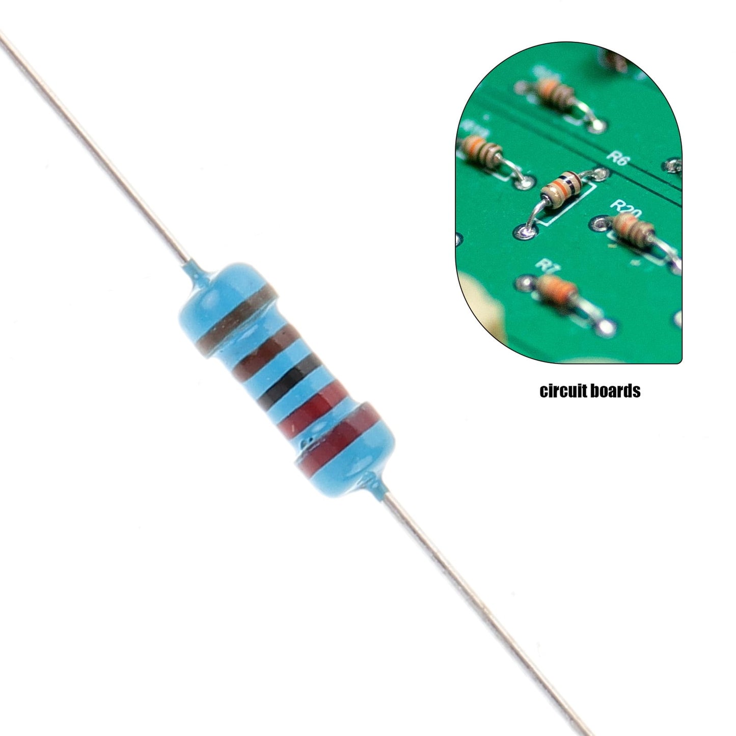 HOOWIFFY Resistors Kit Assorted Metal Film for Circuit Boards Easy Storage 1Set