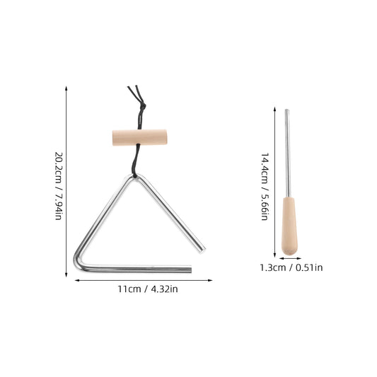 Worgeous 1 Set of Music Instrument Musical Iron Triangle Percussion Instrument With Striker