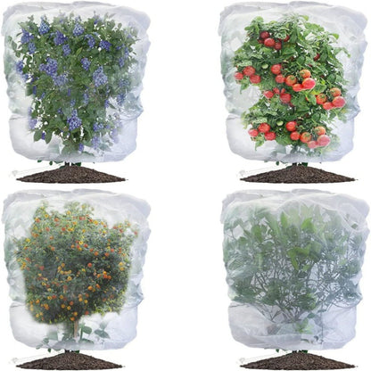 Darzheoy 1 Pack Garden Mesh Netting for Plants, 19.7 x 29.5 Inch Insect Bird Barrier Netting Mesh with Drawstring, Tomato Plant Cover Fruits Tree Netting Bags Protection for Vegetables 59" x 63" 2 Pack