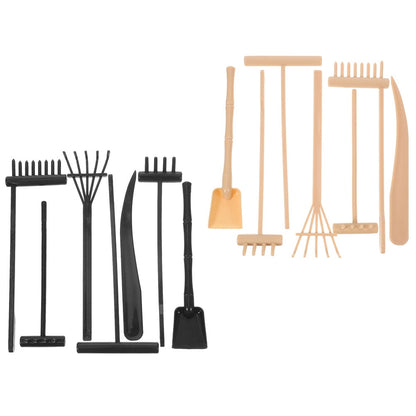 Worgeous 14pcs Mini Plastic Rakes Small Garden Rakes for Sand Table Crafts and Adornments Tools Set