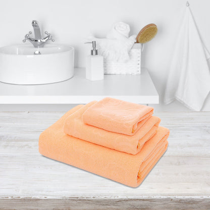 AYktou Bath Towels 3 Pack Cotton Bathroom Set,Contains a Bath Towels 28*56",a Hand Towels 12*12",a Face Towels 12*28",Soft Compact & Lightweight,for Gym Camp Beach and Daily Use Orange