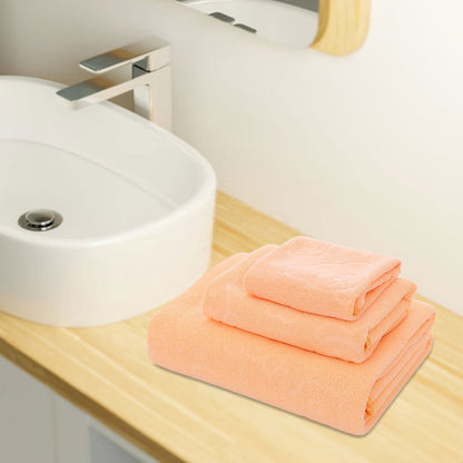 AYktou Bath Towels 3 Pack Cotton Bathroom Set,Contains a Bath Towels 28*56",a Hand Towels 12*12",a Face Towels 12*28",Soft Compact & Lightweight,for Gym Camp Beach and Daily Use Orange