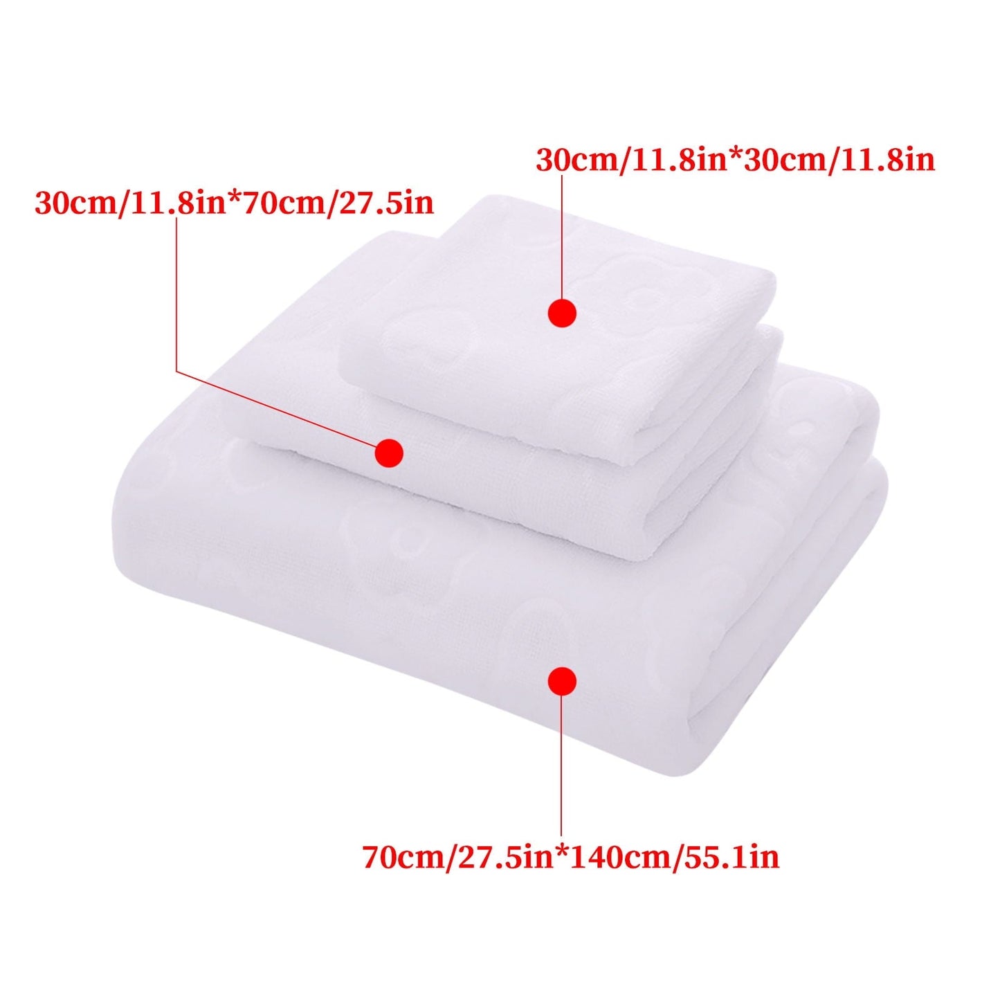 AYktou Bath Towels 3 Pack Cotton Bathroom Set,Contains a Bath Towels 28*56",a Hand Towels 12*12",a Face Towels 12*28",Soft Compact & Lightweight,for Gym Camp Beach and Daily Use White