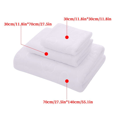 AYktou Bath Towels 3 Pack Cotton Bathroom Set,Contains a Bath Towels 28*56",a Hand Towels 12*12",a Face Towels 12*28",Soft Compact & Lightweight,for Gym Camp Beach and Daily Use White