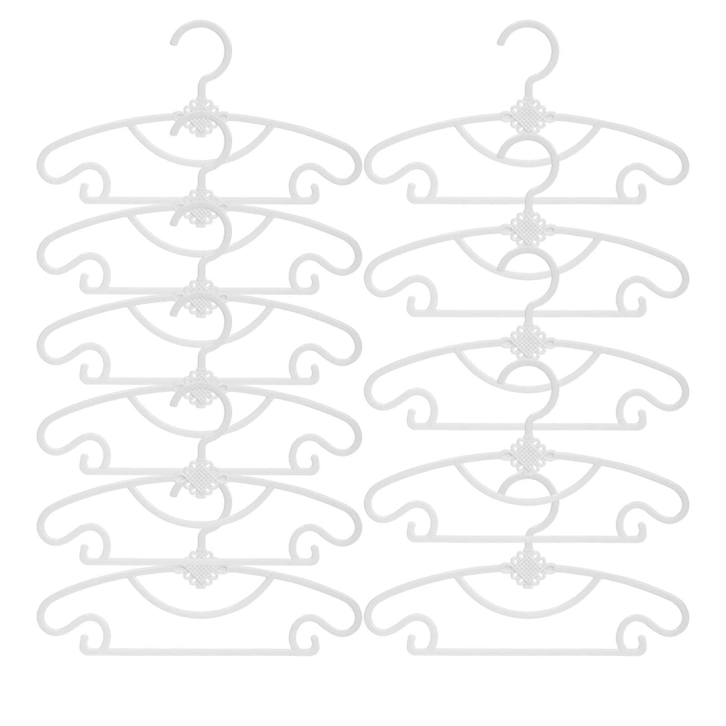 Kdkad 10-Pack Serviceable Kids' Clothes Hangers - Heavy-Duty Plastic Non-Slip Infant & Toddler Hangers for Closet, Nursery, Travel - Space-Saving Baby Closet Organizers 11.2×6.5 in Pink