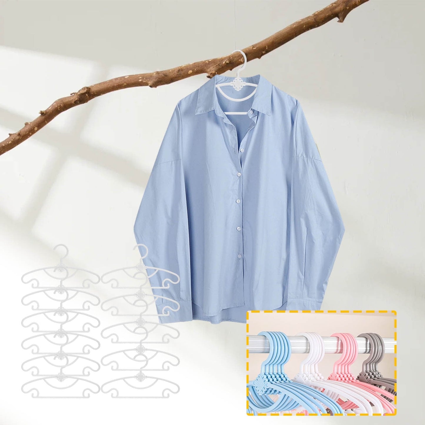 Kdkad 10-Pack Serviceable Kids' Clothes Hangers - Heavy-Duty Plastic Non-Slip Infant & Toddler Hangers for Closet, Nursery, Travel - Space-Saving Baby Closet Organizers 11.2×6.5 in Pink