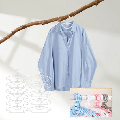 Kdkad 10-Pack Serviceable Kids' Clothes Hangers - Heavy-Duty Plastic Non-Slip Infant & Toddler Hangers for Closet, Nursery, Travel - Space-Saving Baby Closet Organizers 11.2×6.5 in Pink